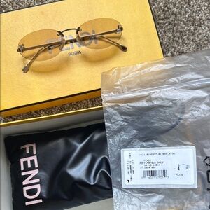 Fendi Gold Metal Frame Sunglasses